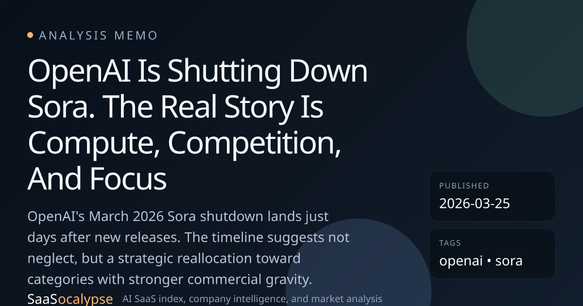 OpenAI Is Shutting Down Sora. The Real Story Is Compute, Competition ...